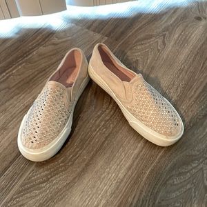 Very light pink slip on shoes